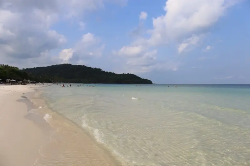 White sand and clear shallow water at Sao Beach on Phu Quoc, Vietnam